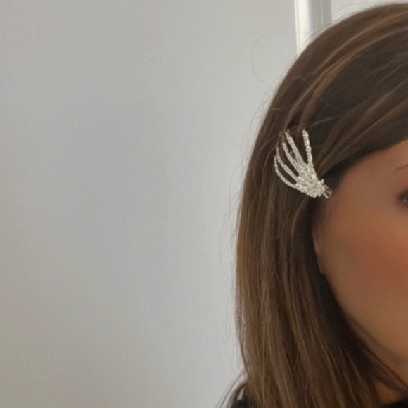 Skeleton Hand Rhinestone Hair Clips - Picture 6 of 9